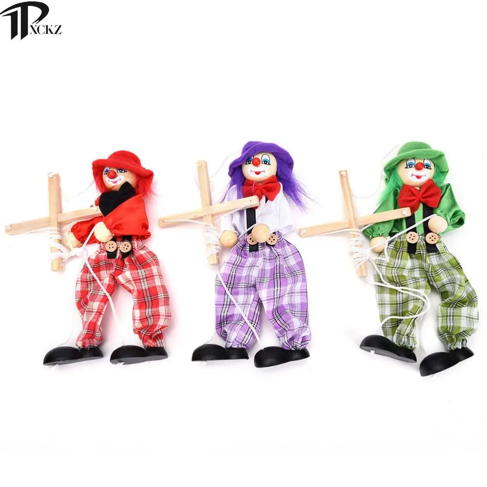 

Забавная деревянная цветная кукла-гирлянда, игрушка ручной работы, клоун, марионетка, детская игрушка, подарок, винтажная совместная активн...