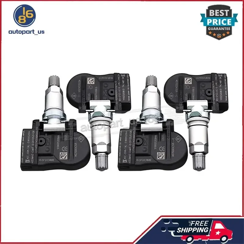 

4шт. 407000435 R 40700-0435R Датчик давления в шинах 433 МГц TPMS для Renault Fluence Laguna Grandtour Latitude Megane Van Scenic Zoe