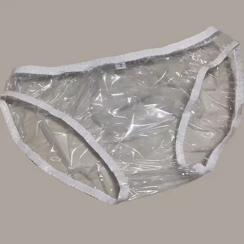 Водонепроницаемые прозрачные мужские сексуальные трусы из ПВХ, женские мягкие трусы в горошек с низкой средней талией, эротическое белье, фетиш ABDL, легкие трусики