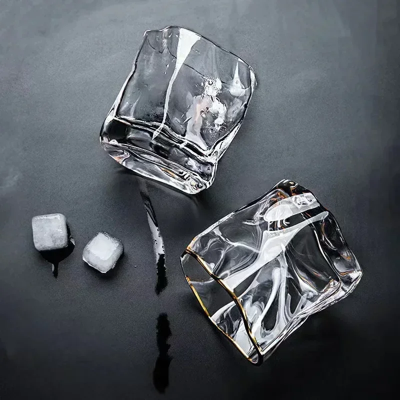 Стеклянная чашка для виски в японском стиле ручная работа форма оригами спиртные