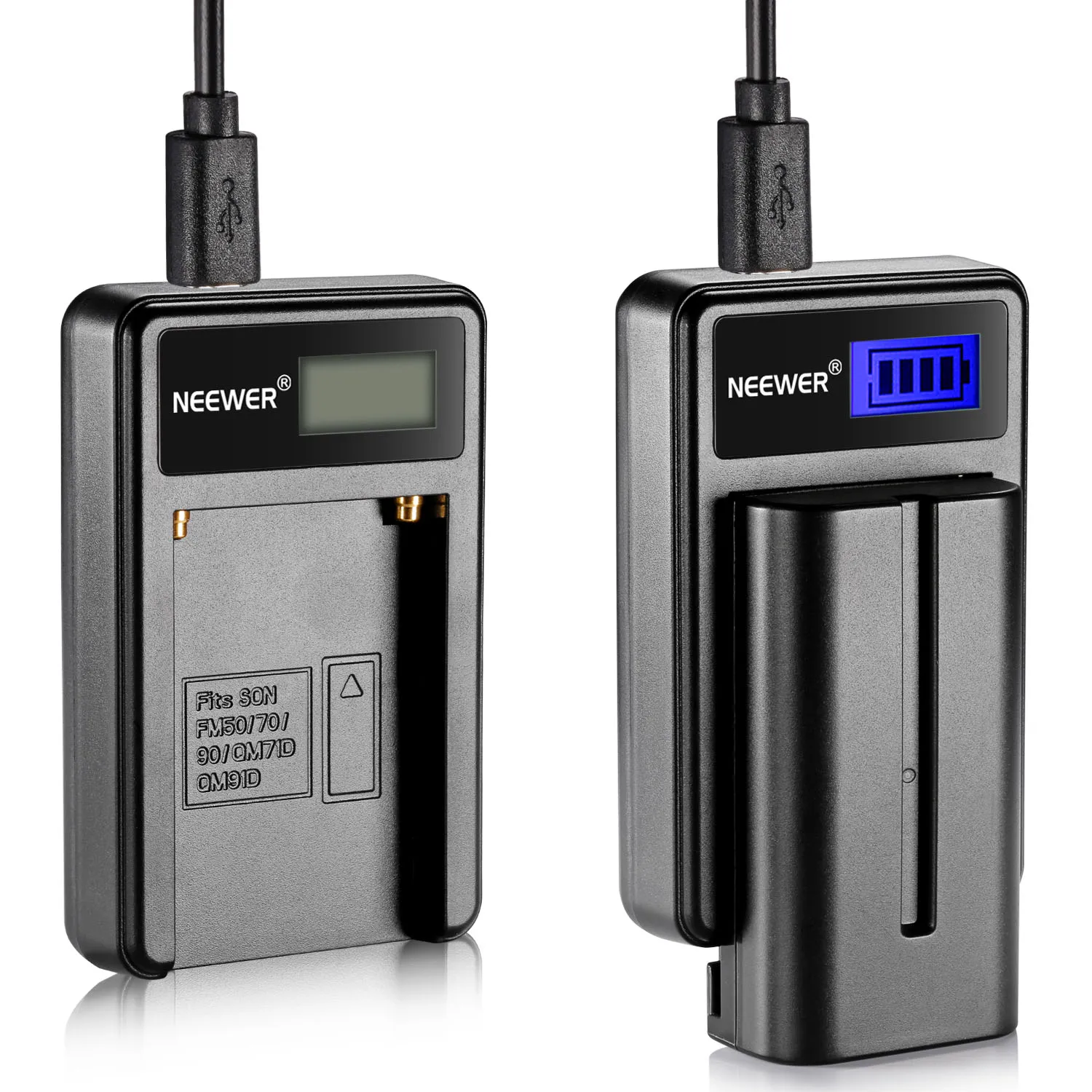 Neewer Micro USB зарядное устройство + 2-Pack NP-F550/570/530 сменные батареи для Sony HandyCams CN-160 CN-216