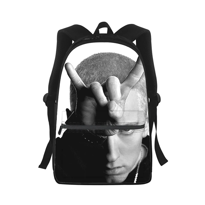 Eminem Men Women Backpack 3D Print Fashion Student School Bag Laptop Backpack Kids Travel Shoulder Bag