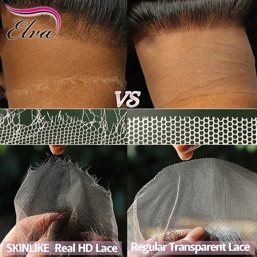 Парик Elva Hair Real HD Lace Wig 5x5/6x6/7x7/9x6 с кружевной застежкой Предварительно выщипанные