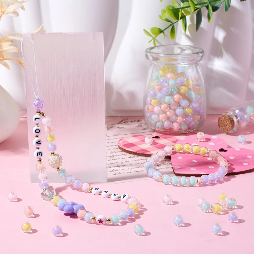 Прозрачные Акриловые бусины-разделители бусины в бусине для изготовления