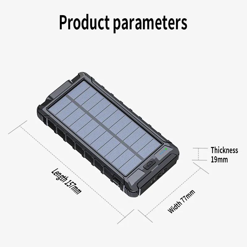 Solar Fast Charging Power Bank 80000mAh  Portable Charger Outdoor SOS External Battery with Flashlight for iPhone MI