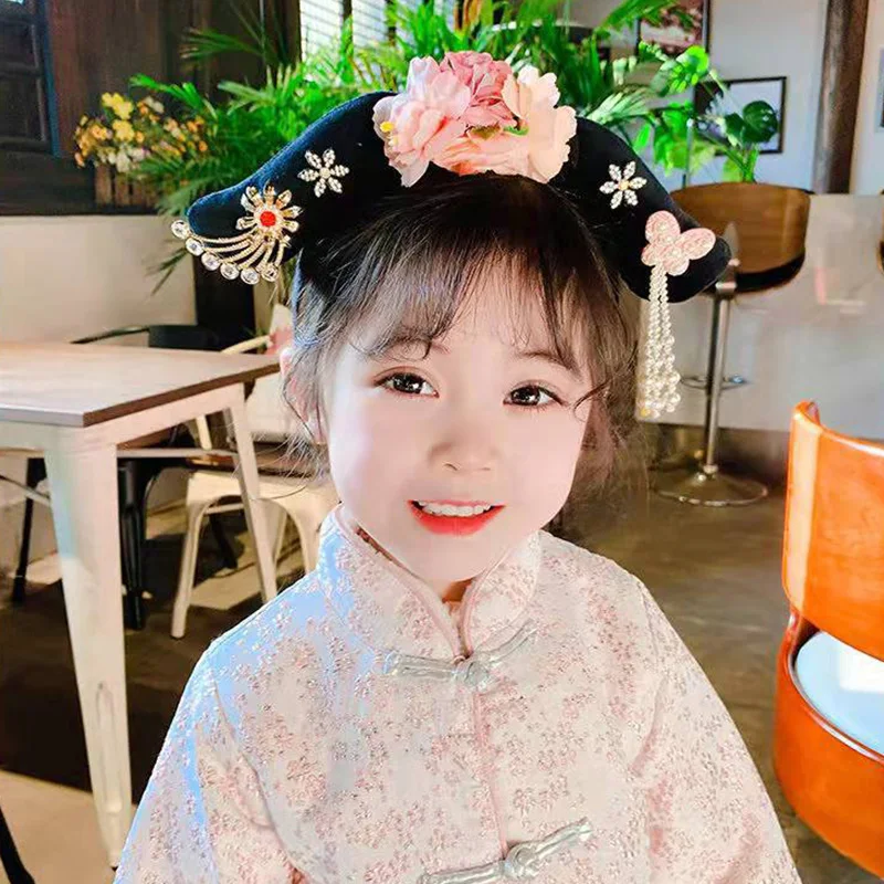 

Traditional Cheongsam Headband Chinese Style Hair Hoop Flower Tassel Headband Gege Hairband Court Lattice Head Hoop Hair Clasp
