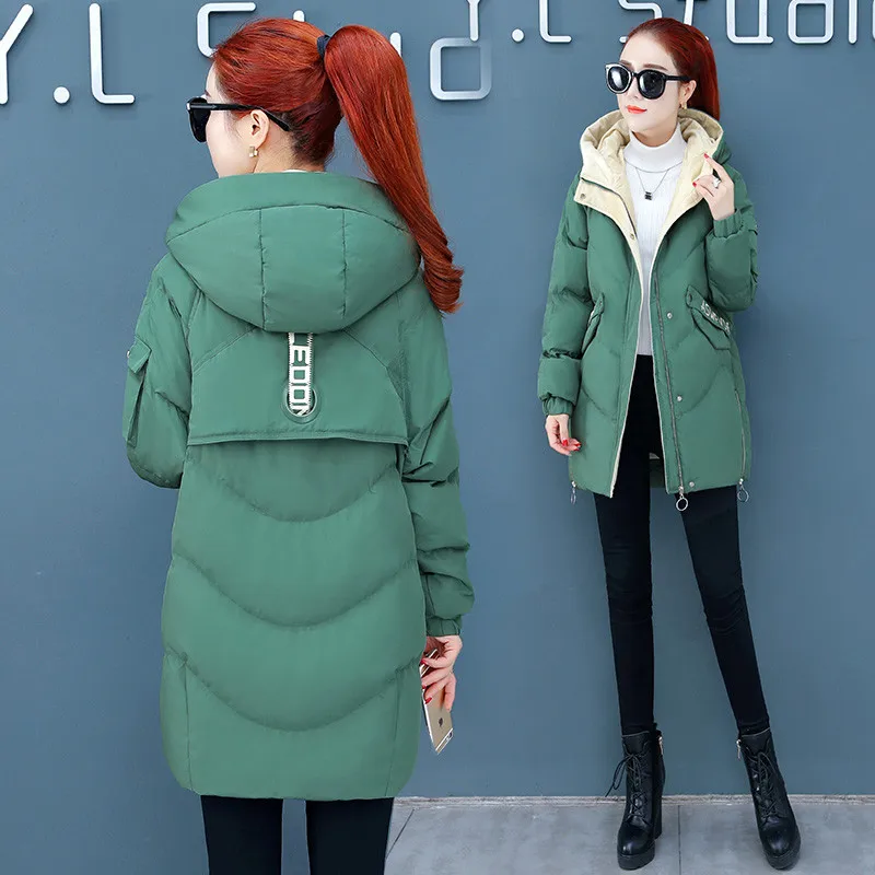 

2019 Women Winter Jackets Thicken Warm Zipper Hooded Down Cotton Parka Padded Jacket Female Long Wadded Jaqueta Feminina R1090