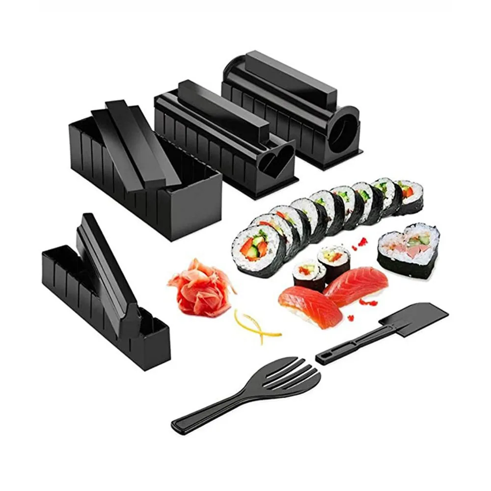 

10Pcs/Set DIY Sushi Tool Japanese Rice Ball Roller Cake Roll Mould Sushi Mold Sushi Maker Kitchen Gagdets Bento Accessories