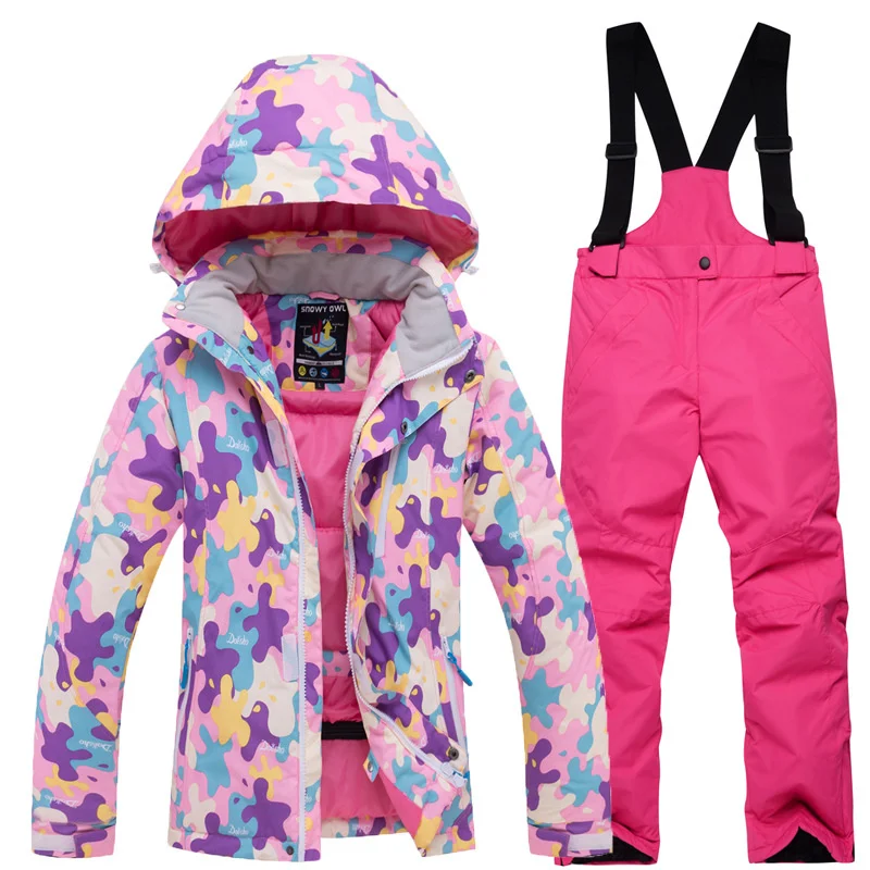 Children's Ski Wear Snow Suit Snowboarding  Windproof Waterproof Ski Jacket And Pants Set Winter Outdoor Costumes Boy Girl