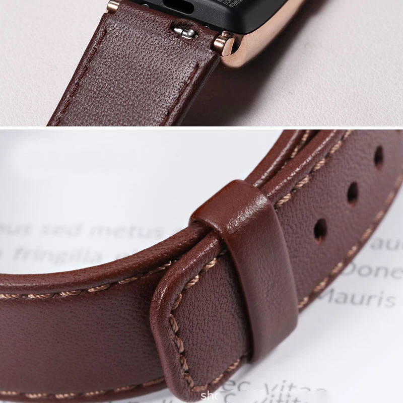 Soft Calf Leather Strap Striped Watchband for HUAWEI B6 Smartwatch 16mm Genuine Leather Original Wristband for HUAWEI B6