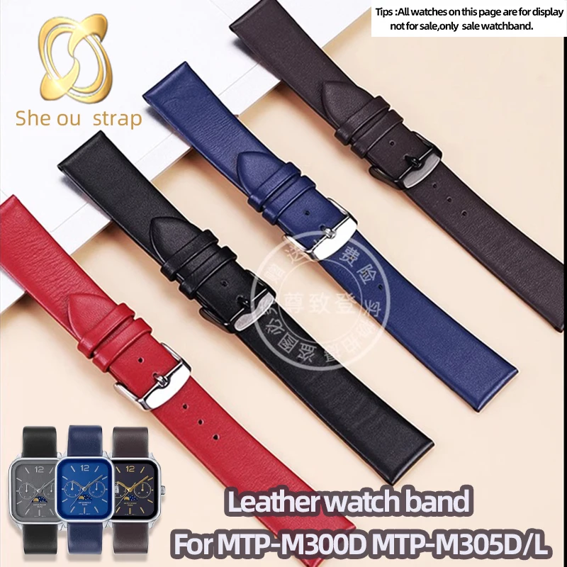 Ремешок для часов 20 мм 22 черный коричневый синий красный Casio MTP-M300D MTP-M305D/L с женским
