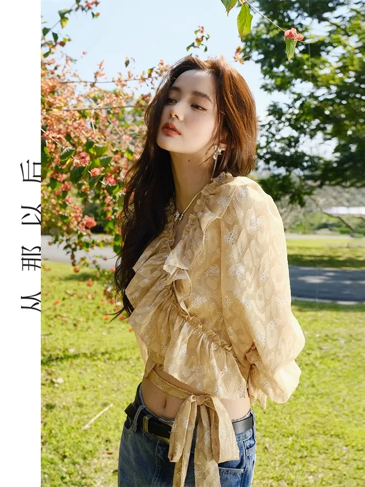 

[EAM] Women Green Striped Big Size Casual Blouse New Lapel Long Sleeve Loose Fit Shirt Fashion Tide Spring Autumn 2023 1DF5777