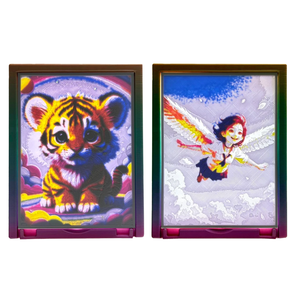 Фото Для Bambu Lab литофановая светодиодная панель CMYK светодиодная подсветка Bambu плата CMYK печать литофана фото модель «сделай сам» 3d печатные детали №5