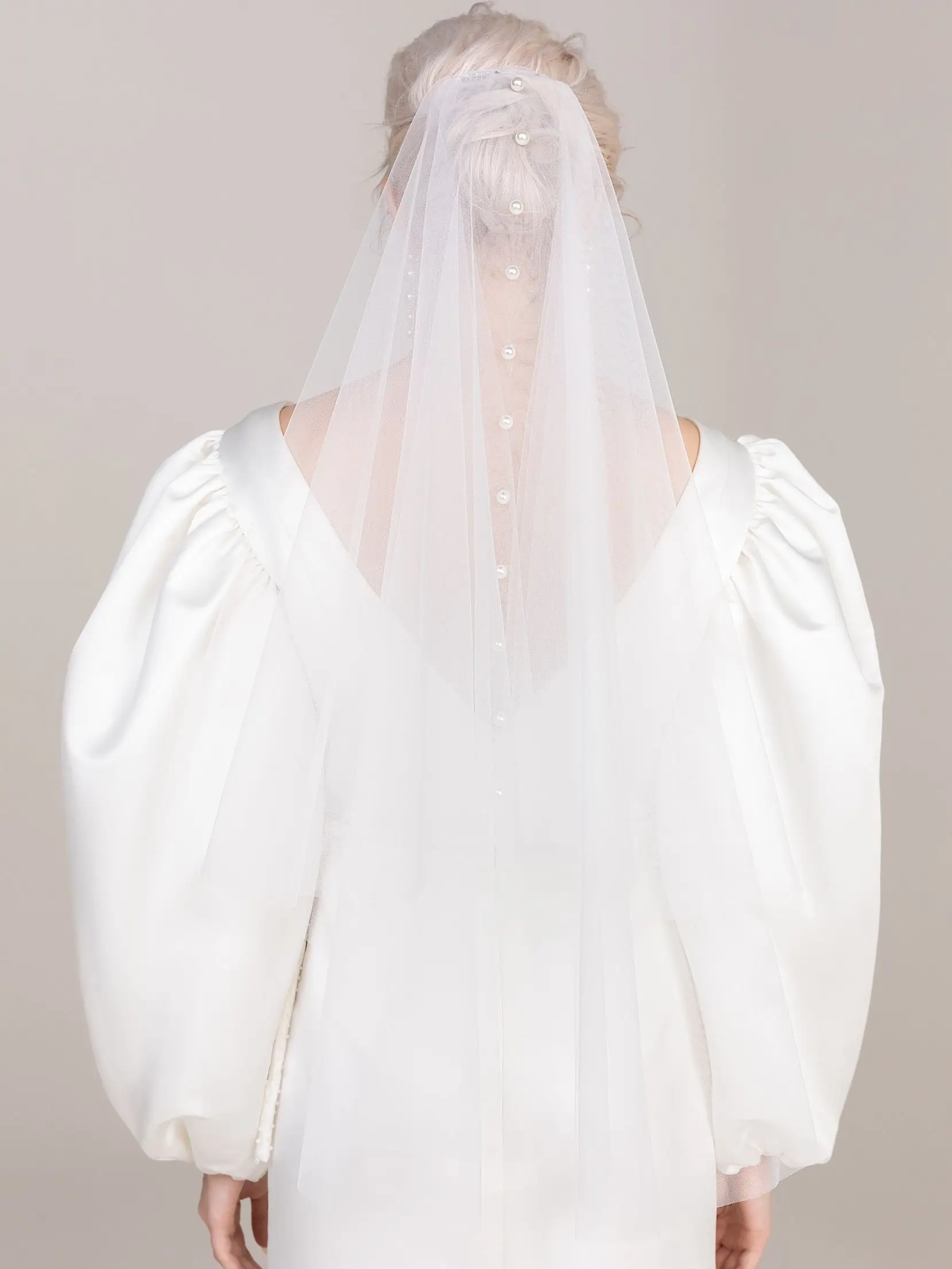 Фата с бисером для невесты Topqueen V64 |