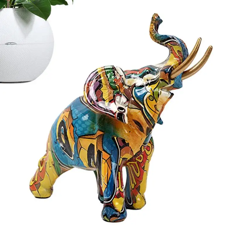 

Elephant Sculpture Lucky Elephant Animal Ornament Auspicious Meaning Elephant Shape For TV Cabinet Porch Study At Home