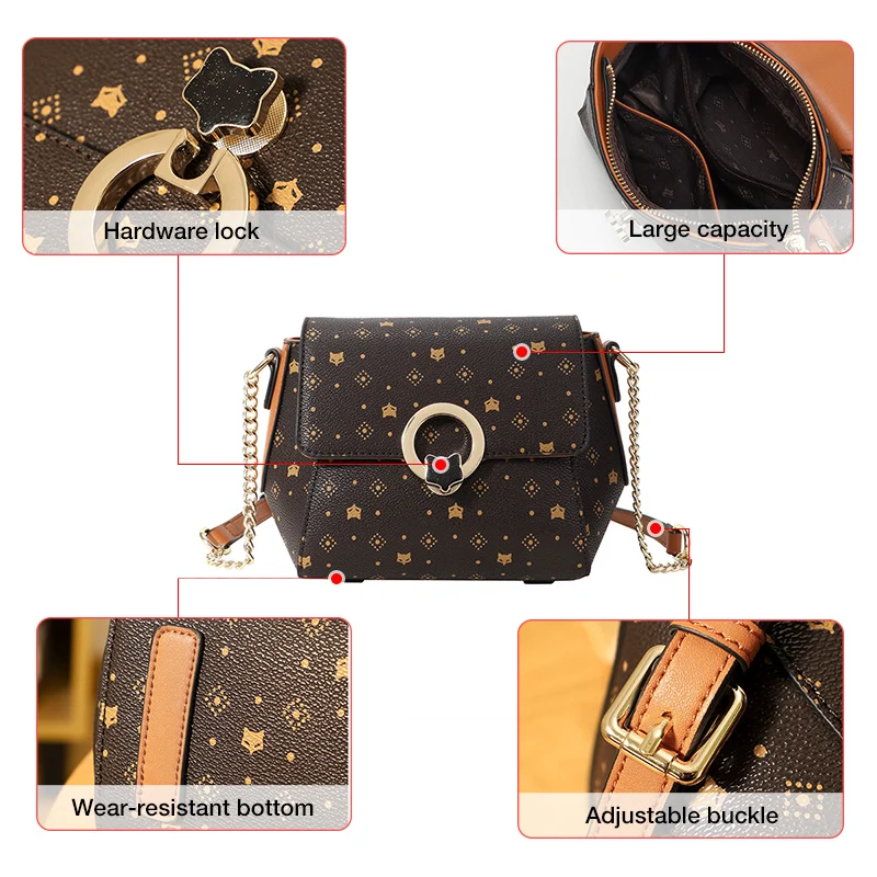 foxer women crossbody shoulder bag pvc material fashion messenger bags simple office bag lady brand logo printing mini chain bag free global shipping