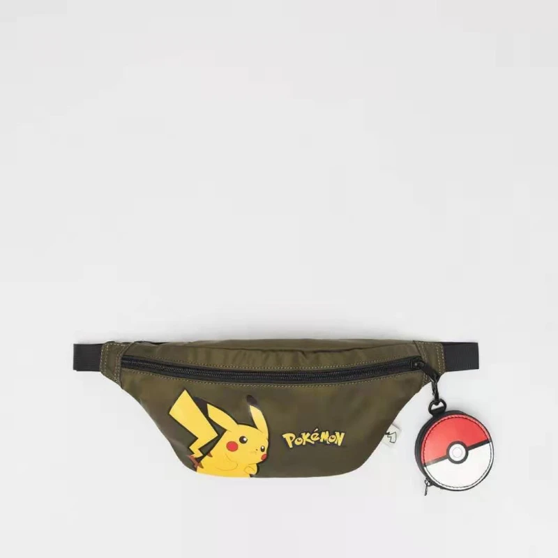 

Pikachu Cartoon Cute Waist Bag Diagonal Bag Pokémon Shoulder Mobile Phone Bag Coin Purse Cute Girl Bag