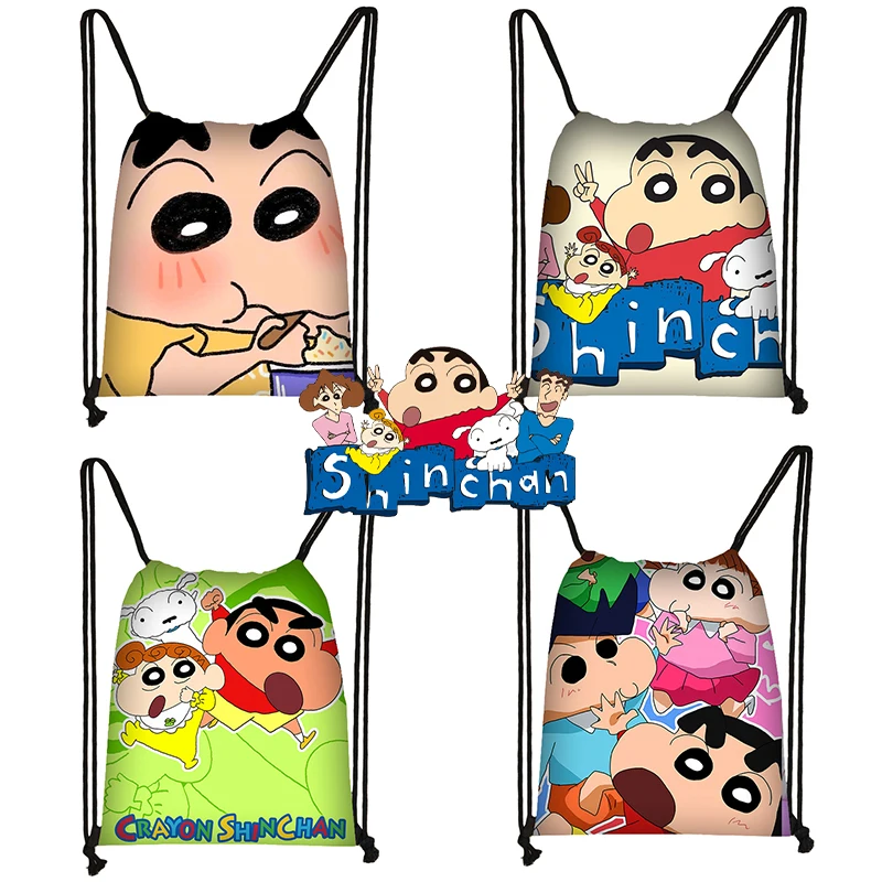 

Hot Crayon Shin-chan Portable Sports Bag Thicken Cute Drawstring Belt Riding Backpack Gym Drawstring Shoes Bag Clothes Backpacks