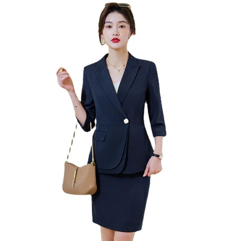 2022 New Summer Spring Fashion Women Pant Suits  Single Button Elegant Female work wear Interview Suits Plus size  8362