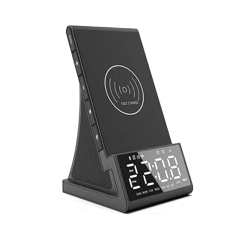 

Беспроводное зарядное устройство, будильник, Bluetooth динамик, светодиодные умные цифровые часы, настольные электронные часы, Fm-радио, европей...