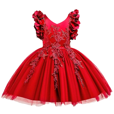 Высококачественное Цветочное платье для девочек, Свадебная женская одежда, детское платье для выпускного вечера с вышивкой, платья-пачки, детская одежда