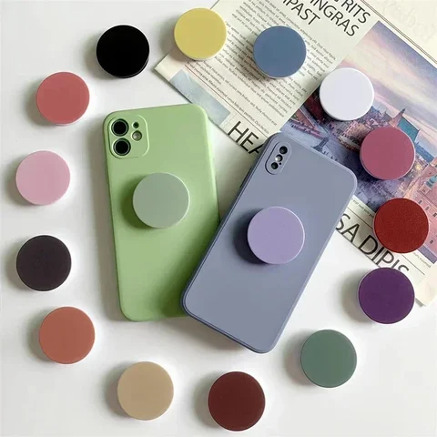 Глянцевая розетка для телефона iPhone 15, 14, 12, 13, складная эластичная ручка, держатель для телефона Tok, подставка для кольца на палец для Xiaomi Huawei