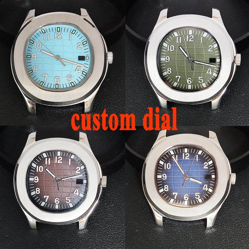 

NH35 Case 41mm Custom Logo Case NH35 Dial Watch Hands 904L Stainless Steel NH35 Movement Case Watch Parts Green C3 Luminous