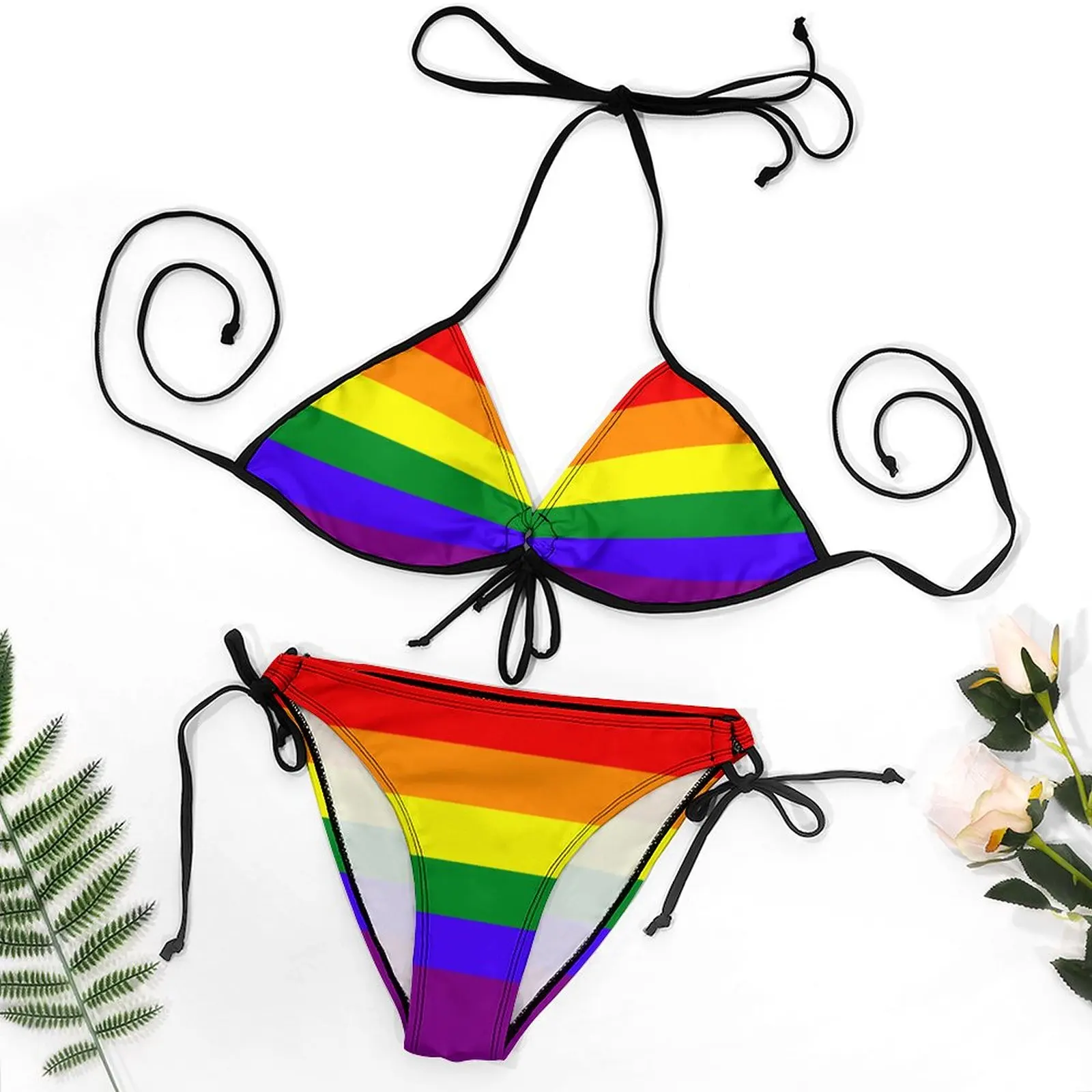 

Bikini Rainbow LGBTA Flag Top Quality Exotic Women's Bikinis Humor Graphic High Quality Swimsuit Beach