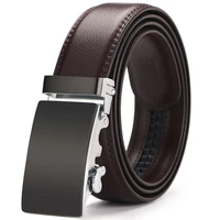 first layer cowhide single layer mens belt alloy automatic buckle trend luxury brand lychee pattern youth suit tooling belt