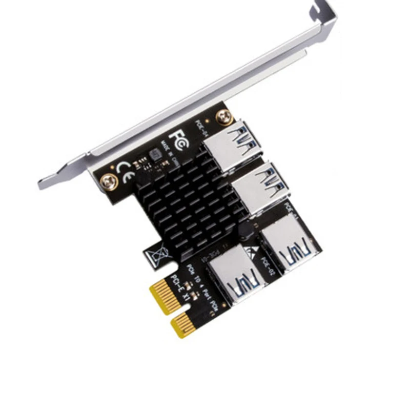 

NEW PCI-E Adapter 1 Turn 4 PCI-Express Slot 1x To 16x USB 3.0 Mining Special Riser Card PCI E Converter for BTC Miner Mining