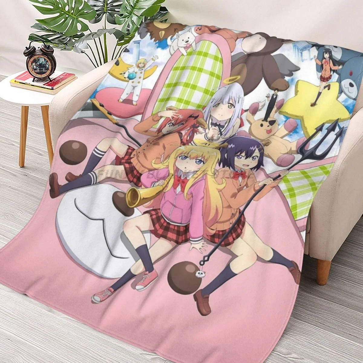 

GABRIEL DROPOUT Anime Throws Blankets Collage Flannel Ultra-Soft Warm picnic blanket bedspread on the bed