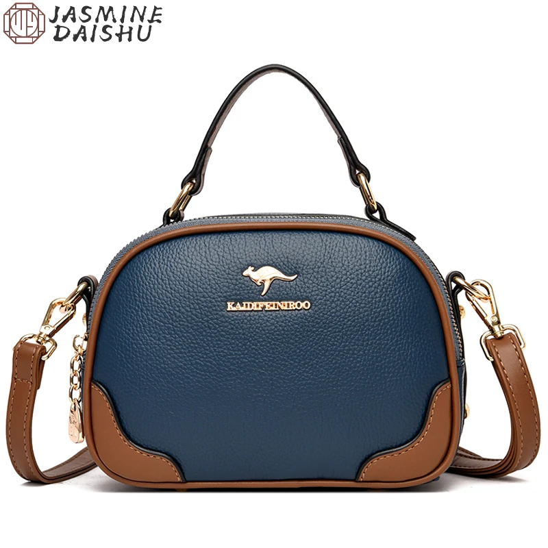 Винтажная маленькая круглая сумка через плечо 2022, Женская Высококачественная кожаная сумка через плечо с зернистой текстурой, Брендовая же...