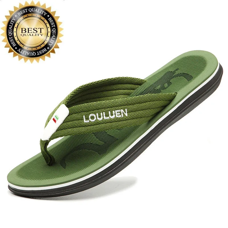 

Шлепанцы мужские с буквенным принтом, простые Нескользящие пляжные тапочки, повседневные Мягкие массажные тапочки, тапочки, лето 2024