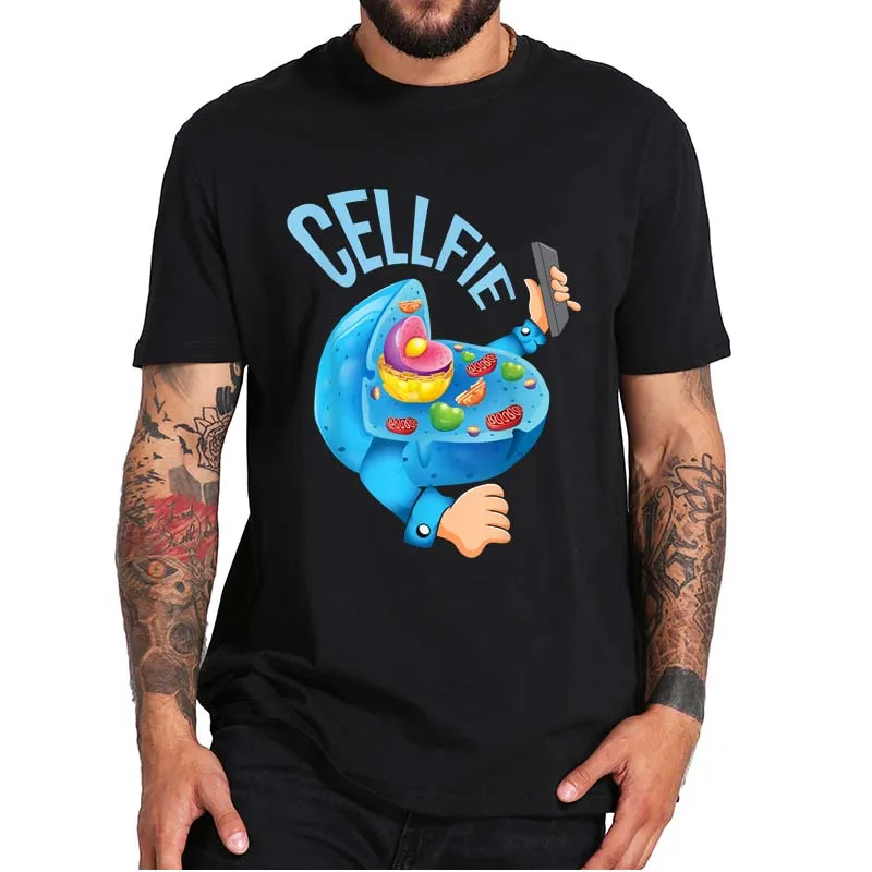 

Cellfie Biologist Funny Design T-Shirt Biology Student Science Cell Novelty Tee Shirt Oversized Basic Tops For Men Women