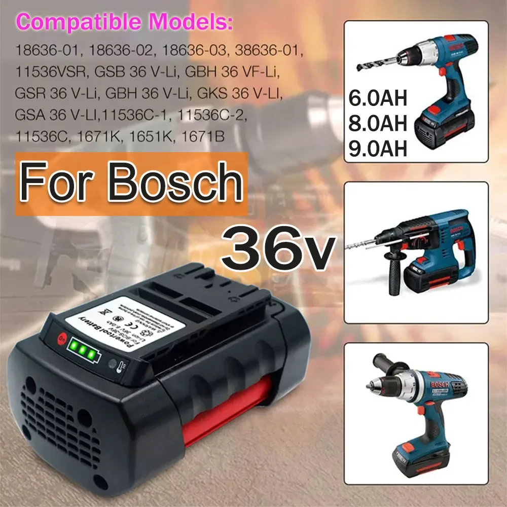 Для Bosch 36 В 6 0 Ач/8 Ач/9 Ач сменный литий-ионный аккумулятор D-70771 2607336003 2607336108 BAT836 BAT840