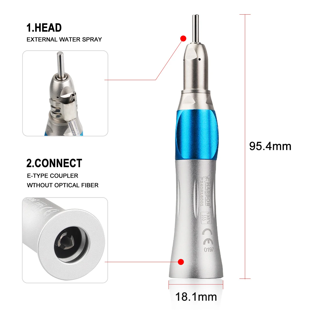 Комплект стоматологических наконечников низкая скорость и светодиодная высокая