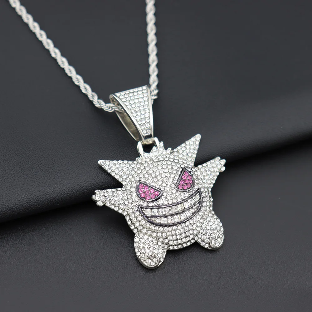 

Anime Pokémon Kawaii cartoon Gengar pendant diamond hip-hop around men and women couples children holiday gifts personality