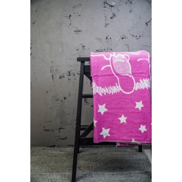 Одеяло детское байковое размером 100х140 см хлопок 100% розовое | Мать и ребенок