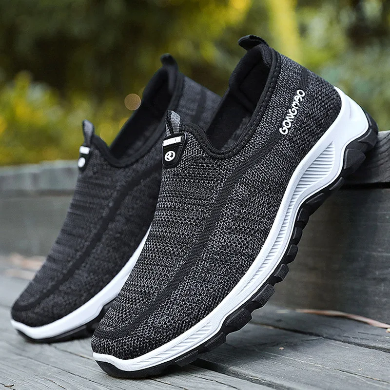 

New Fashion Men's Shoes Shallow Mouth Thick Sole Sneakers Mesh Breathable Casual Shoes Soft Sole Running Shoes Men's Shoes