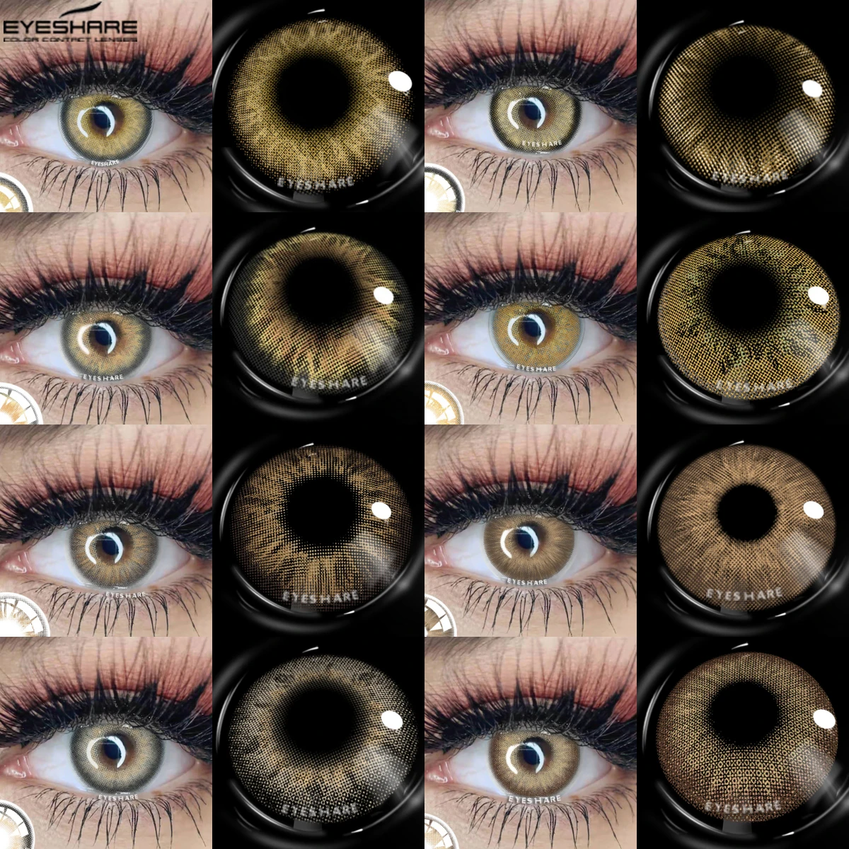 

1 пара цветных контактных линз EYESHARE, линзы естественного коричневого цвета для использования в год, красота, макияж для фотоэлементов, цвет глаз