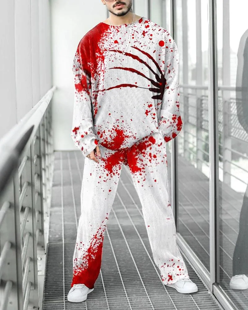 

Костюм спортивный мужской из футболки с длинным рукавом и брюк