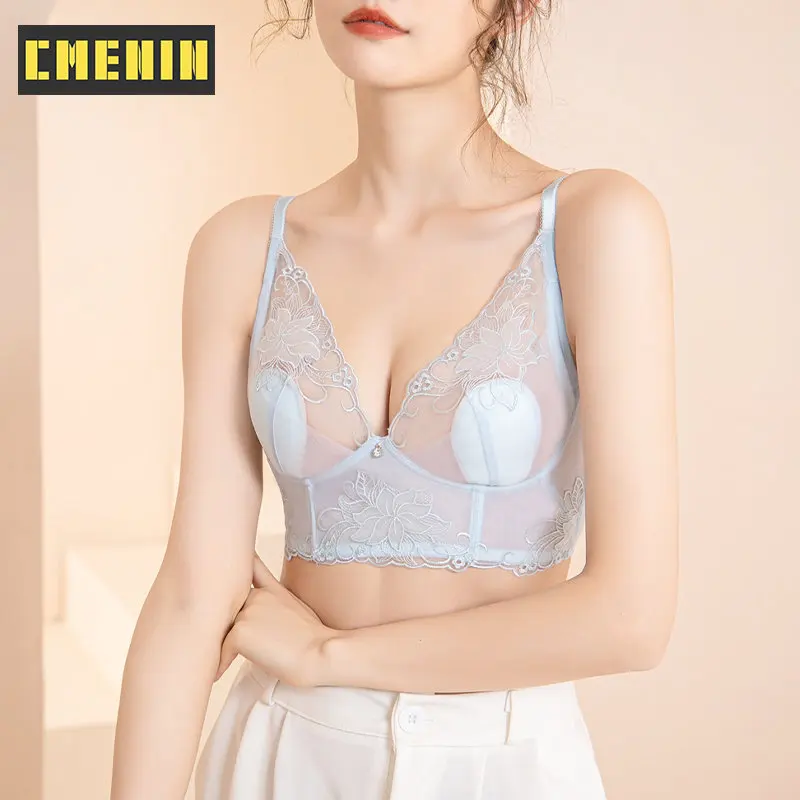 

Женский кружевной бюстгальтер с глубоким V-образным вырезом и чашками пуш-ап