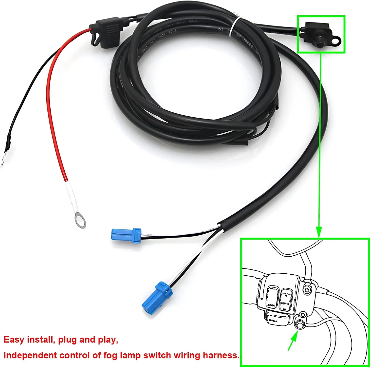 Вспомогательное точечное освещение для мотоцикла с жгутом проводов указатели