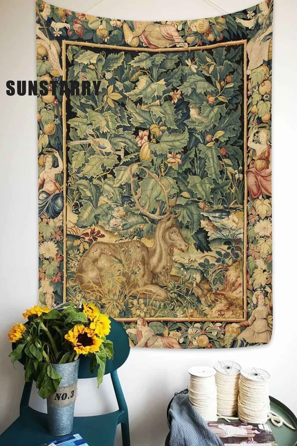 

Новый абстрактный цветок гобелен Тыква Лампа ночное небо искусство настенные подвесные гобелены для гостиной спальни для дома и общежития ...