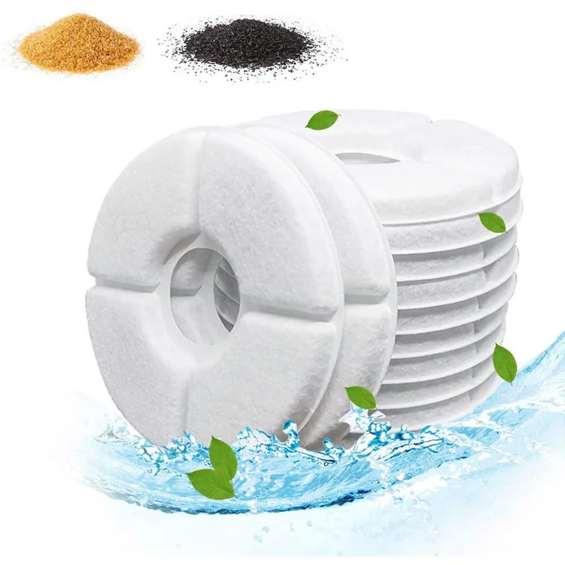 

Cat and dog automatic drinking water filter round pet drinking water filter cotton activated carbon