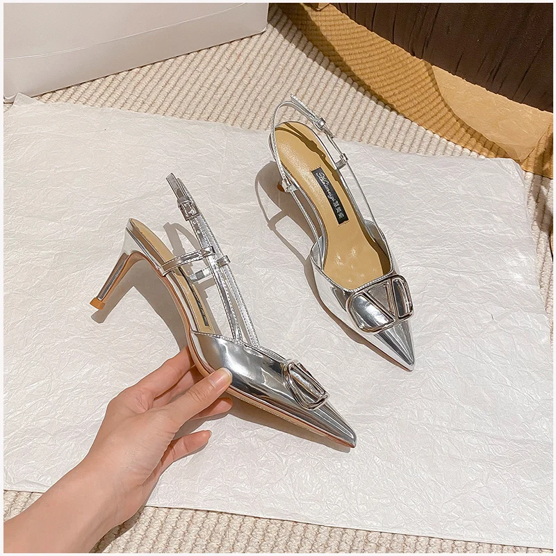 2023 Summer New Women 's Sandals One Button High Heels Fashion Pointed Women's Pumps Sexy and Comfortable Party Women's Shoes