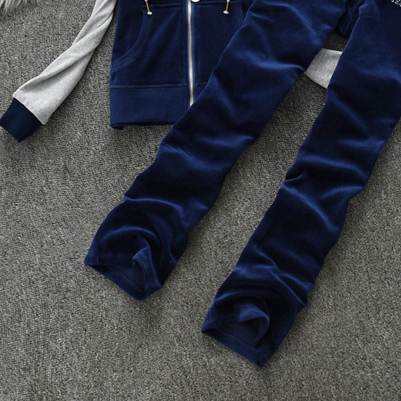 Бархатный спортивный костюм для женщин весна 202 женский комплект из куртки и брюк