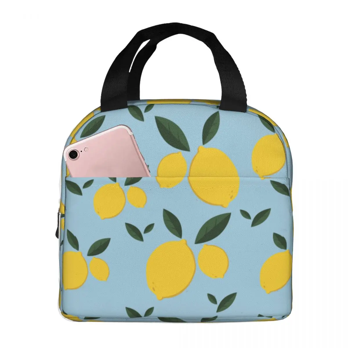 

Lunch Bag for Women Kids Cute Fruit Lemon Thermal Cooler Portable Picnic School Canvas Lunch Box Food Bag