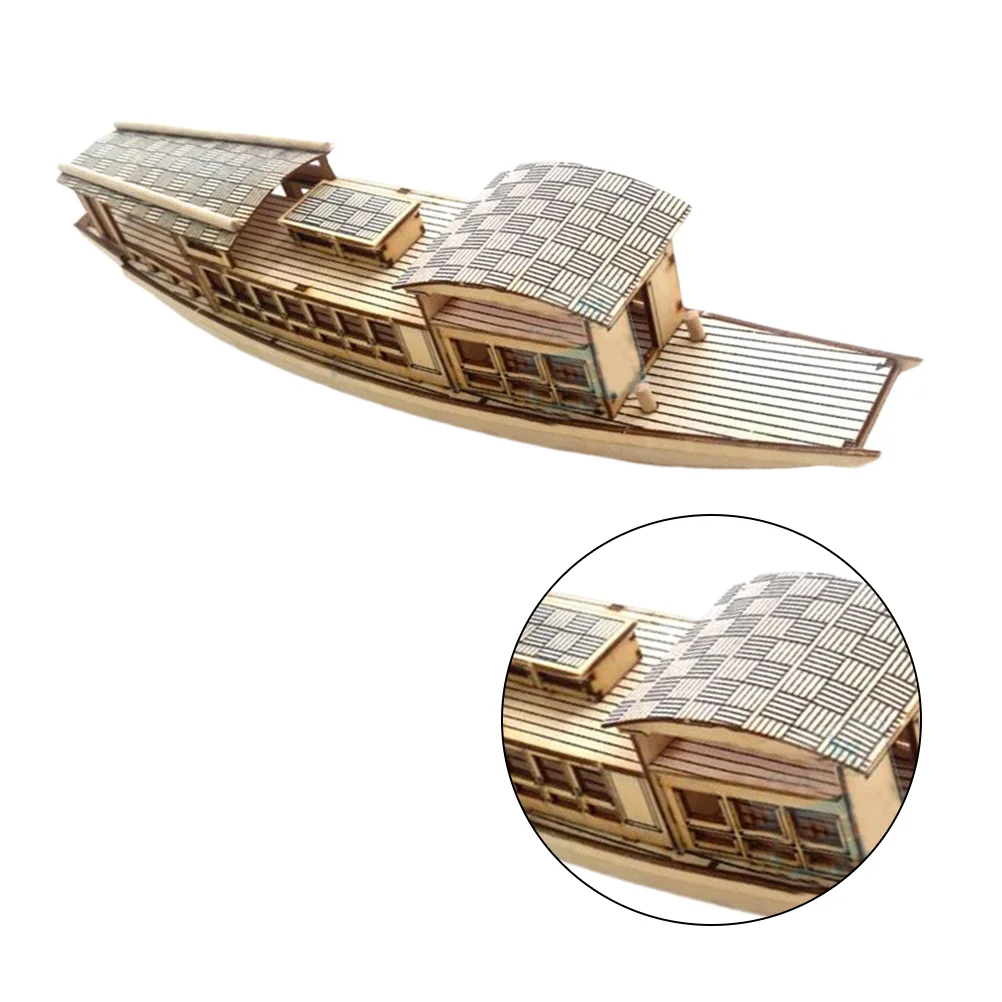 

DIY Assembling Boat Toy Wooden Boat Model Educational Props Handicraft Present for Male Female