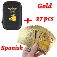 new pokemon cards in spanish tag team gx vmax v trainer energy golden silver shining cards game castellano espaol children toy